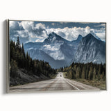 Framed canvas wall art showcasing a silver-framed landscape design of winding roads, perfect for modern home decor. Ideal for adding elegance to any room.