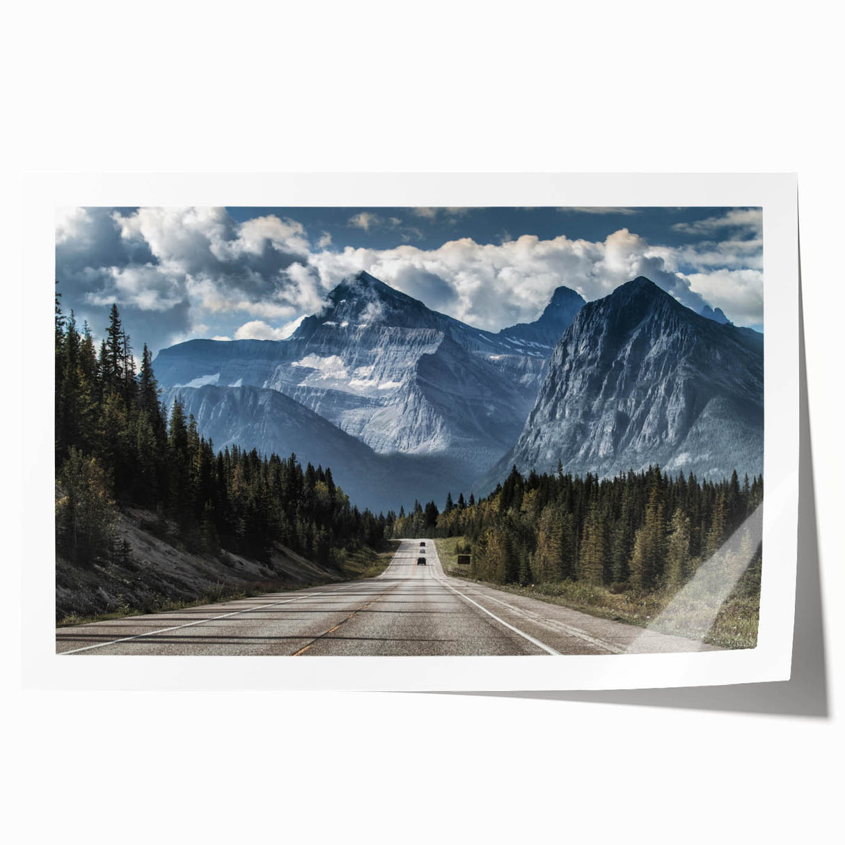 Vibrant rolled print of a landscape road design, showcasing winding paths through lush greenery, ideal for home decor and art enthusiasts, packaged securely.