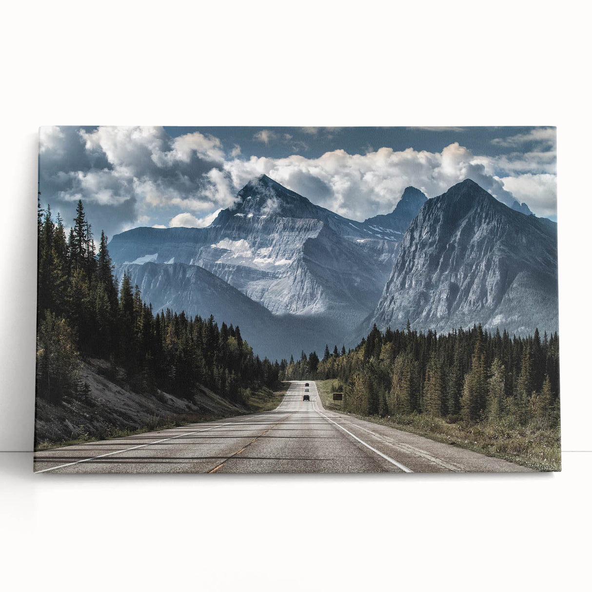 Stretched canvas art showcasing a serene landscape with winding roads, featuring vibrant colors and intricate details, perfect for home decor and art enthusiasts.