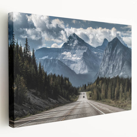 Stretched canvas wall art showcasing a stunning landscape road design with vibrant colors and intricate details, perfect for enhancing modern home decor aesthetics.