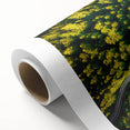 Rolled canvas showcasing a vibrant landscape road design with rich colors and intricate details, ideal for modern home décor, packaged securely in a protective tube.