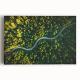 Stretched canvas artwork showcasing a vibrant landscape with winding roads, featuring rich colors and intricate details, ideal for home decor. Perfect for adding an artistic touch to any space.