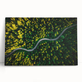 Stretched canvas wall art showcasing a serene landscape road design, featuring vibrant colors and intricate details, perfect for enhancing home decor aesthetics.