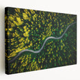 Stretched canvas wall art showcasing a serene road landscape design, featuring vibrant colors and intricate details, perfect for home decor enthusiasts.