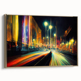 Framed canvas wall art showcasing a scenic landscape design with a winding road, accented by a gold frame, ideal for modern home decor.