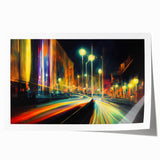 Rolled print showcasing a serene landscape road design with vibrant hues and intricate details, perfect for home decor or artistic display.