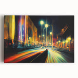 Stretched canvas artwork showcasing a serene landscape with winding roads, vibrant greenery, and a clear blue sky, perfect for home decor or office ambiance.