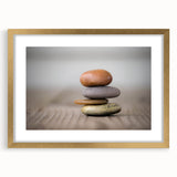 Framed wall art collection showcasing a vibrant landscape with textured rocks, featuring a gold mat and ornate frame, ideal for modern home decor.