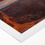 Vibrant rolled canvas artwork depicting a serene landscape with intricate rock formations and lush greenery, ideal for home decor and nature enthusiasts.