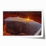 Vibrant rolled print of a serene landscape featuring multicolored rocks and calming blue skies, perfect for home decor and wall art enthusiasts, packaged securely.