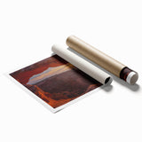 Rolled print showcasing a stunning landscape design featuring vibrant rocks and natural textures, ideal for home decor, securely packaged in a protective tube.