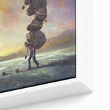 Framed canvas wall art featuring a close-up of intricate rock formations, showcasing earthy tones and textures, perfect for enhancing modern home decor.