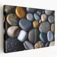 Stretched canvas wall art showcasing a vibrant landscape design with rocky formations, ideal for home decor, highlighting earthy tones and texture.
