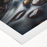 Vibrant rolled canvas wall art showcasing a stunning landscape with rocky formations, perfect for home decor, delivered in protective cardboard packaging.