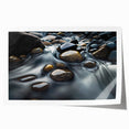 Vibrant landscape wall art print showcasing a rocky terrain with rich earth tones and detailed textures, ideal for enhancing modern home decor.