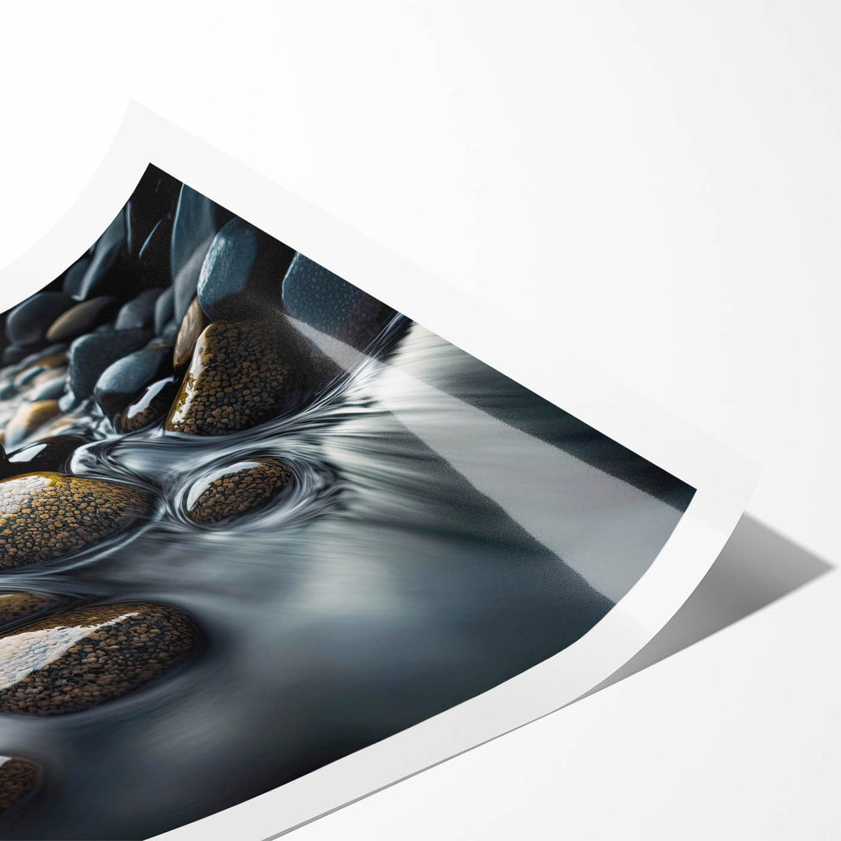 Vibrant rolled print showcasing a stunning landscape design with intricate rock formations, perfect for enhancing interior decor in modern homes.
