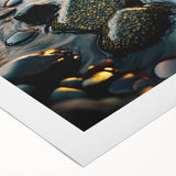 Rolled canvas showcasing a vibrant landscape design featuring colorful abstract rocks, perfect for home decor. Packaged securely in a durable tube for protection.