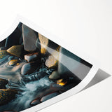 Vibrant rolled canvas print showcasing a stunning landscape design featuring textured rocks and earthy tones, perfect for modern home decor. Ideal for art enthusiasts seeking unique wall art.