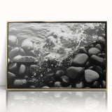 Framed acrylic wall art featuring a captivating landscape design with rich textures and earthy tones, highlighted by a luxurious gold frame, perfect for modern decor.