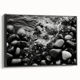 Framed canvas wall art featuring a striking landscape design with rocks, showcasing vibrant colors and textures, ideal for home decor enhancement.
