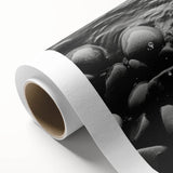 Abstract landscape wall art featuring bold, colorful rocks and natural textures on a rolled canvas, designed to enhance modern interiors. Perfect for home decor enthusiasts.