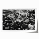 Vibrant abstract landscape wall art print showcasing bold colors and textured rock formations, ideal for modern home decor or artistic spaces, rolled for easy framing.