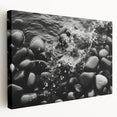 Stretched canvas wall art featuring a serene landscape with rocky formations and vibrant colors, ideal for modern home decor and artistic expression.
