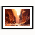 Framed wall art featuring a contemporary landscape design with rocky formations, set in a sleek black frame, perfect for modern home decor.