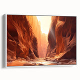 Framed canvas wall art from the Landscapes Rocks Design collection, showcasing a serene natural scene with earthy tones and intricate rock formations, perfect for home decor.