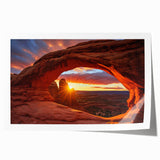 Abstract landscape wall art print showcasing vibrant rocks in earthy tones, rolled and ready for display, ideal for modern home décor and art enthusiasts.