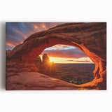 Stretched canvas wall art showcasing a scenic landscape with rugged rocks and vibrant colors, ideal for home decor or art enthusiasts, enhancing any interior space.