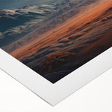 Abstract landscape wall art featuring vibrant rocky formations in earthy tones, printed on high-quality rolled canvas, ideal for modern home decor.