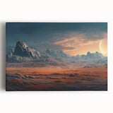 Stretched canvas wall art showcasing a vibrant abstract landscape with rich colors and textured rocks, perfect for home decor and enhancing any space.