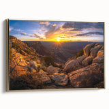 Framed canvas wall art from the Landscapes and Rocks collection, showcasing an elegant design with gold accents, perfect for modern home decor.