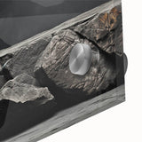 Close-up of a stunning wall art collection showcasing abstract landscapes and rocks in vibrant colors, printed on acrylic glass for a modern decor accent. Perfect for enhancing any contemporary living space or office environment.