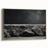 Framed canvas wall art showcasing a stunning landscape design with intricate rock formations and vibrant colors, featuring a sleek gold frame for an elegant touch. Ideal for enhancing home decor with nature-inspired aesthetics.