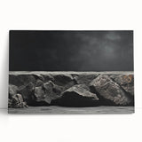 Stretched canvas wall art featuring a vibrant landscape with rocky formations, showcasing earthy tones and intricate details, perfect for home decor enhancement.
