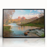 Framed acrylic wall art showcasing a striking landscape with textured rocks, presented in a sleek black frame, ideal for modern home decor.