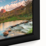 Framed canvas artwork showcasing a detailed close-up of rugged rocks and landscapes, featuring earthy tones and intricate textures, perfect for modern home decor.