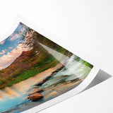 Stunning rolled print of a serene landscape featuring layered rocks and vibrant colors, designed for wall art collection, perfect for home decor.