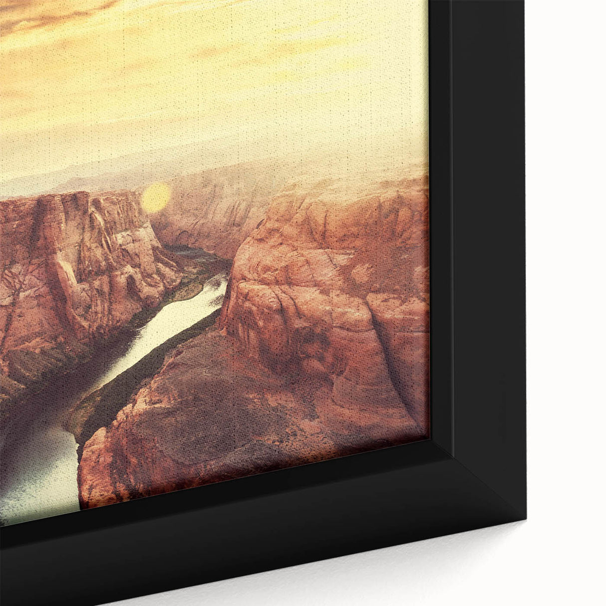 Framed canvas wall art showcasing a close-up of a rocky landscape design, featuring earthy tones and intricate textures, perfect for home decor enhancement.