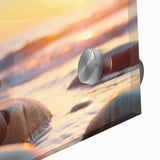 Close-up of a stunning acrylic wall art piece showcasing vibrant landscape rock formations, perfect for modern home decor, enhancing any interior space.