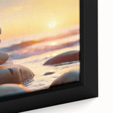 Framed canvas wall art showcasing a close-up of textured rock formations in earthy tones, enhancing modern decor with natural beauty and depth. Ideal for nature lovers.