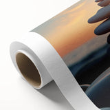 Abstract landscape wall art design showcasing vibrant colors and intricate rock formations on a rolled canvas, ideal for enhancing modern home decor.