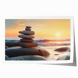 Abstract landscape wall art print showcasing vibrant colors and intricate rock formations, rolled and ready for display. Ideal for enhancing modern home decor.