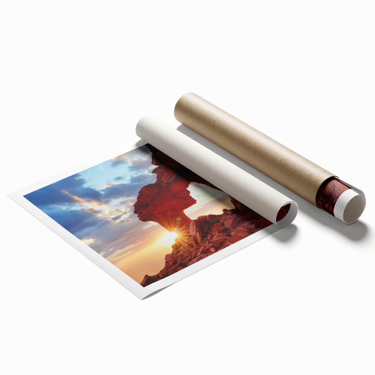 Vibrant landscape wall art print showcasing rugged rocks and natural textures, rolled and ready for framing, perfect for enhancing home decor with nature-inspired aesthetics.
