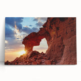 Stretched canvas wall art showcasing a serene landscape with rocks and greenery, perfect for home decor. The design features soft earth tones, inviting a calming atmosphere.