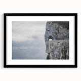 Black-framed wall art featuring a serene landscape with layered rocks and earthy tones, perfect for enhancing modern interior decor. Ideal for art enthusiasts.