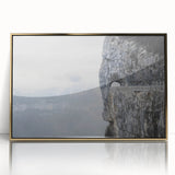 Framed acrylic wall art collection featuring a stunning landscape with rocks, set in a sleek gold frame, ideal for modern home decor and artistic ambiance.