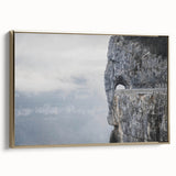 Framed canvas wall art showcasing a stunning landscape design featuring vibrant rocks and natural elements, elegantly presented with a gold frame, perfect for home decor.
